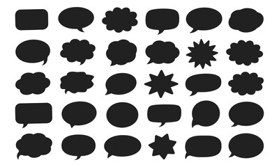 Fototapeta premium Red fluffy cloud label shapes set, squishy speech bubbles, wavy sticker badges and promo text boxes vector illustration