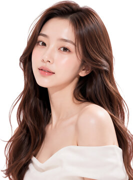 Korean K-beauty, female models, photo shoot, aesthetic, hair, wedding, cosmetics, makeup, influencer, advertisement, ID photo, profile, dress, skin, dewy glow