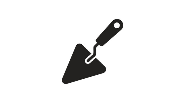 Vector illustration of brick trowel icon for masonry and construction work on a transparent background
