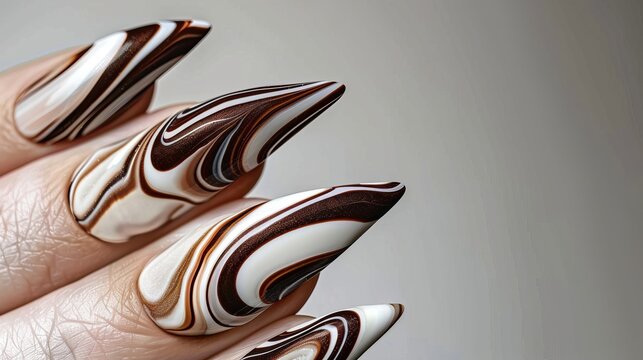 Aesthetic marble nail art  trendy manicure ideas for weddings and special events