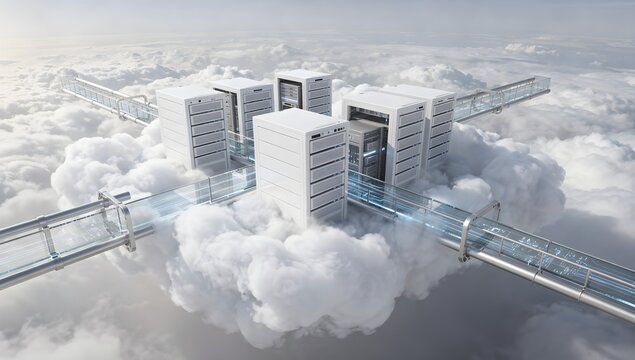 Enterprise cloud computing infrastructure with premium white architecture