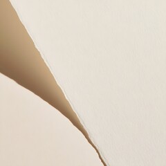 Naklejka premium Single Cotton Paper Sheet Folded on Warm Ivory Background Minimal