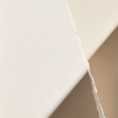 Naklejka premium Folded Cotton Paper with Bold Diagonal Shadow on Ivory Backdrop