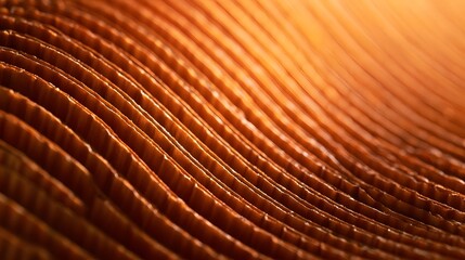 Naklejka premium Layered Corrugated Cardboard Macro Warm Glow Abstract Texture