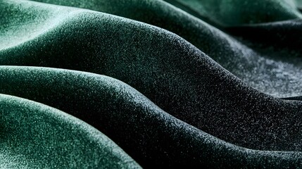 Naklejka premium Macro crushed velvet surface in emerald and charcoal