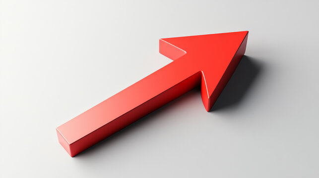 Red 3D arrow pointing upwards