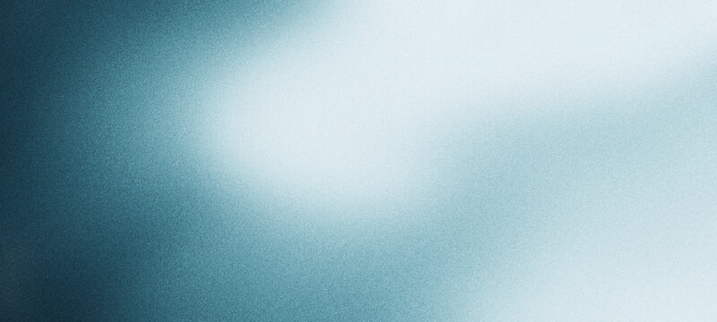 Cyan blue grain texture background, glowing light to dark grainy gradient poster backdrop, abstract website header, banner, landing page cover or digital wallpaper design