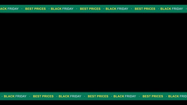 Black Friday Best Prices Green Flat Ticker 4K Video Overlay Loop