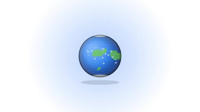 Blue earth planet spinning animation for loading screen or intro