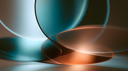 Fototapeta premium Layered translucent frosted glass shapes