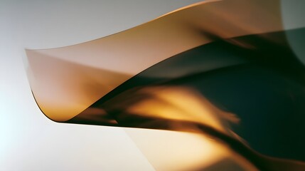 Naklejka premium Abstract folded translucent acrylic material with amber and slate palette