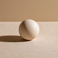 Naklejka premium Minimalist smooth ceramic sphere on a seamless sand backdrop