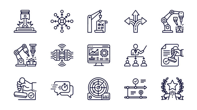 AI Agent Workflow Operations Icon Set