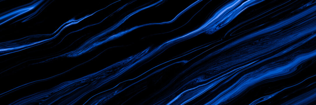 Marble rock texture blue ink pattern liquid swirl paint black dark that is Illustration background for do ceramic counter tile white that is abstract waves skin wall luxurious art ideas concept.