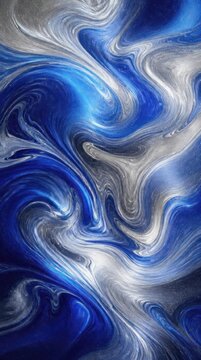 Abstract Blue Swirling Liquid Motion Art Background.