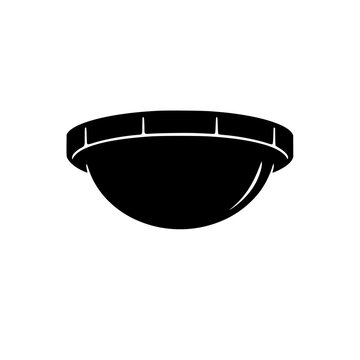 Black security dome camera icon for surveillance