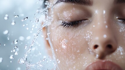 Fototapeta premium woman's face, water around her generative ai