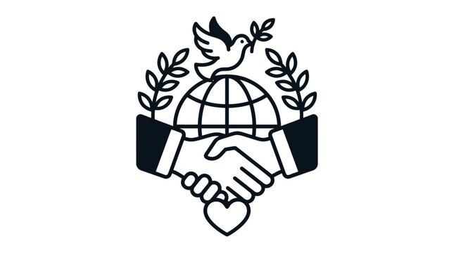 Global Peace and Unity Handshake Icon