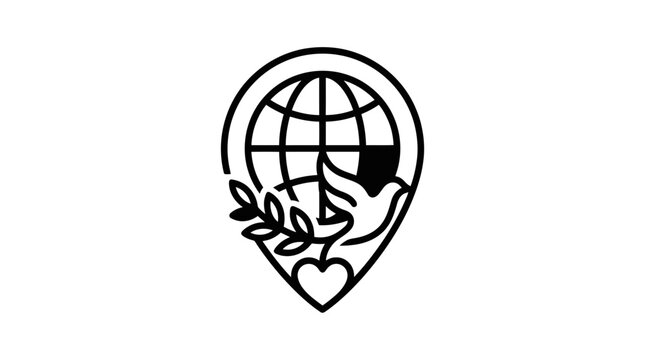 Global Peace and Unity Location Pin Icon