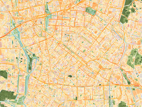 City map for Sao Paolo's downtown area, Brazil