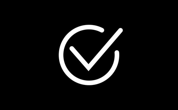 Smooth green check mark animation that symbolizes approval success or task completion. Perfect for use in mobile apps website tutorials infographics and business presentation .