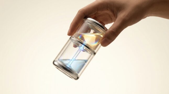 Person tilting a glass jar representing the concept of energy arbitrage and its role in sustainable practices
