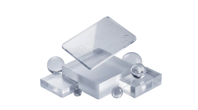 3d stack of silver geometric blocks