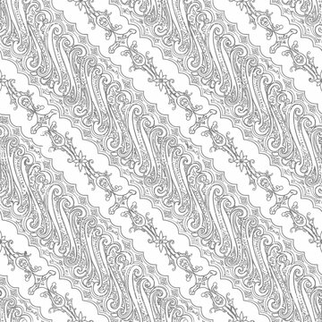 Elegant Indonesian traditional parang batik vector pattern design with intricate monochrome textile motifs
