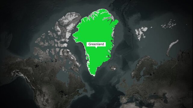 Greenland Map Highlight Animation, Greenland Location Map, Greenland Country Territory Map