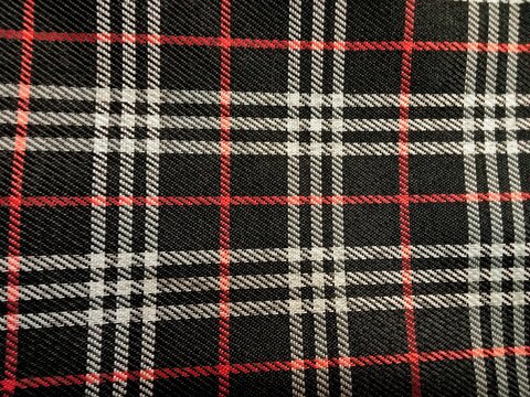 Classic Black Red White Plaid Textile Pattern Closeup Background