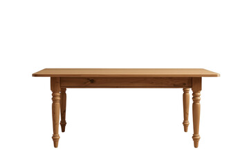 Fototapeta premium Traditional narrow wooden table with turned legs and warm brown finish