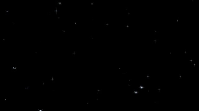 Stars glisten sporadically against a pitch black void providing a minimalist and subtle celestial aesthetic that suggests the quiet depth of the universe for various creative design applications.