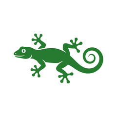 Fototapeta premium Green Gecko Silhouette Icon Vector Illustration