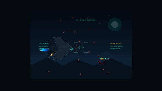 Animasi Stealth Fighter Jet 4K Motion Graphic Animation | Seamless Loop