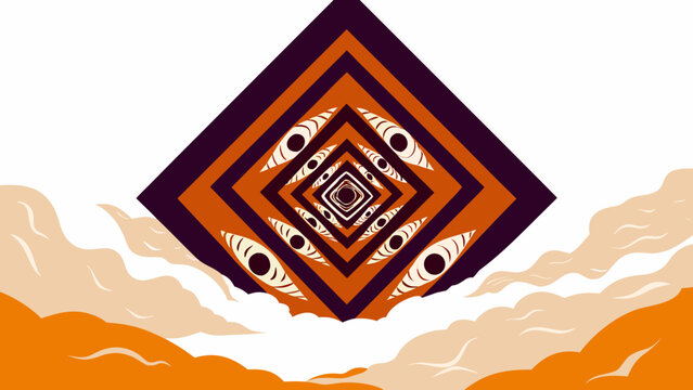 Editorial abstract surreal eye diamond shapes vector illustration with abstract geometric mystical spiritual surrealism observation perspective creative background illustration