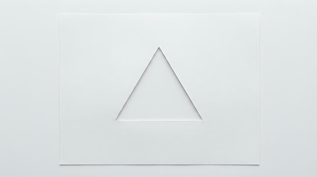 Minimalist geometric triangle shape with soft gray tones and subtle shadow on neutral background, suitable for modern design projects and contemporary graphics.