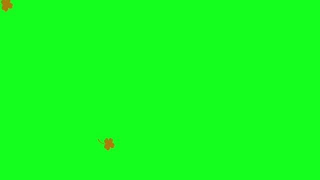animated video of dry leaves falling on a green screen, dry leaves spinning and falling at a moderate intensity from the top left to the bottom right, can be used for things related to the dry season 