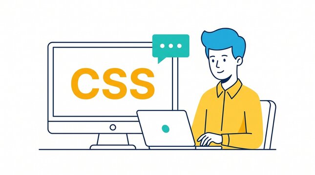 Programmer learning css coding on computers