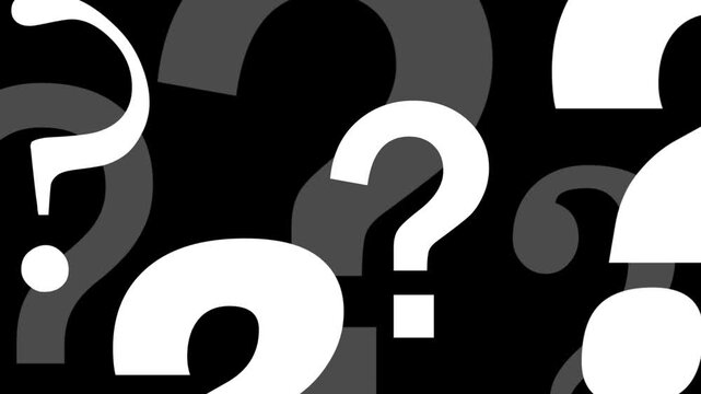 Various question marks animation on transparent background