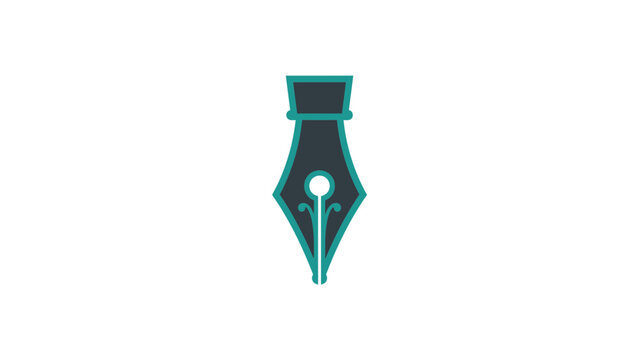 Minimalist Fountain Pen Nib Icon Design