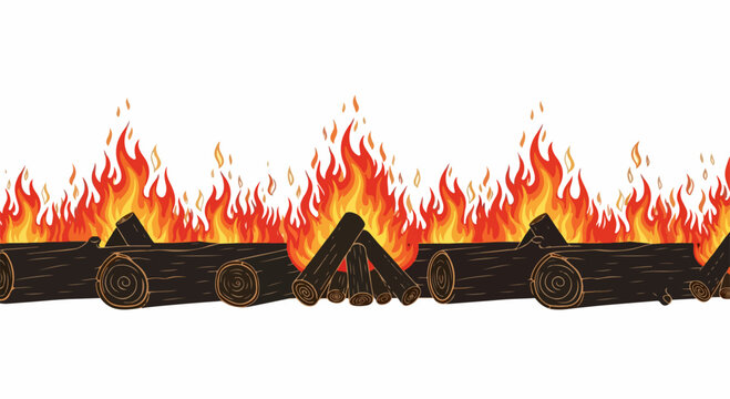 Burning train wheels on fire with intense flames