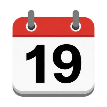 Calendar Page Number 19 Transparent Background