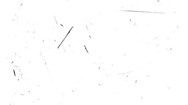 Subtle film scratches and dust texture animation on a clean white background for vintage overlay effects