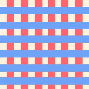 Seamless red blue gingham pattern background, classic plaid plaid check texture, vintage retro picnic tablecloth pattern