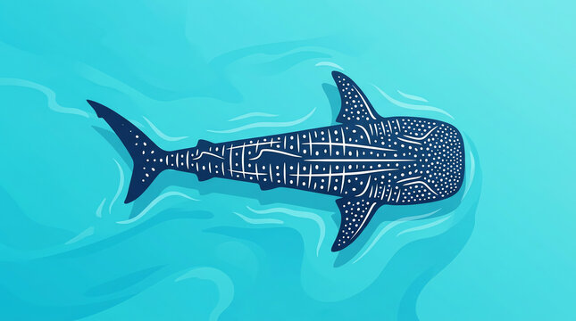Whale Shark Swimming in Clear Aqua Ocean Water