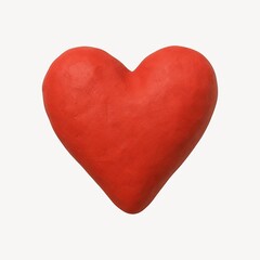 Fototapeta premium Red heart, red heart symbol, love heart, glossy red heart on transparent background