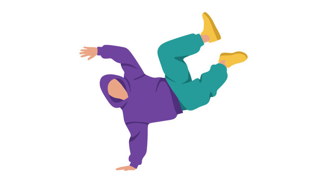 Male dancer balancing on one hand in mid air pose