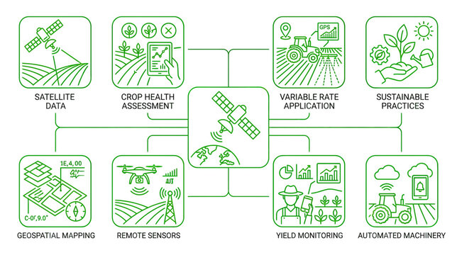 Smart Farming Technology Infographic Icons