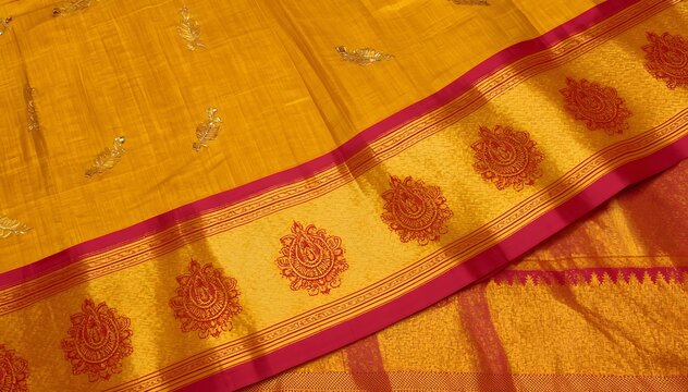 Luxurious gold zari embroidery on rich maroon silk saree pallu with intricate floral motifs