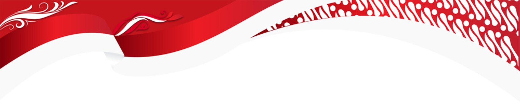 Red Wavy Banner Design Element with Decorative Pattern. Commercial Background for Promotions, Websites & Presentations